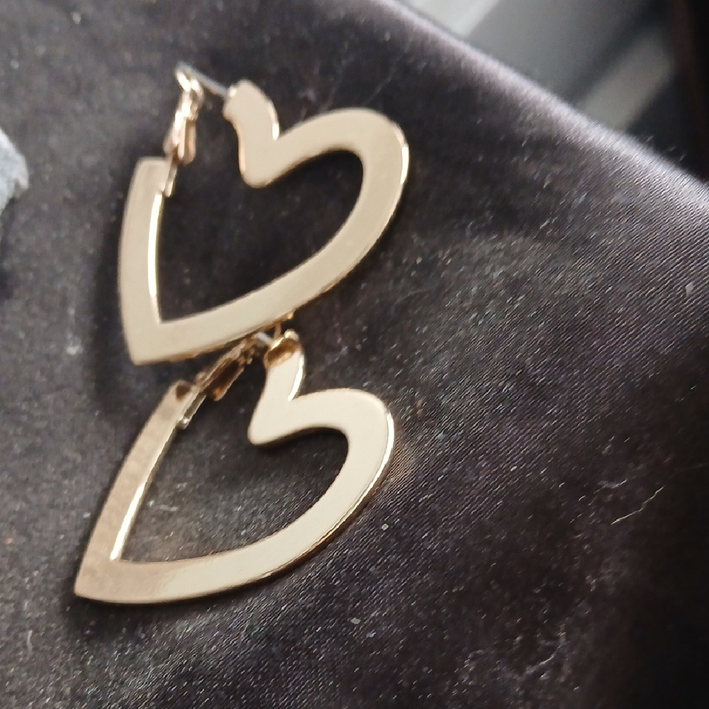 Gold Heart Hoop Earrings